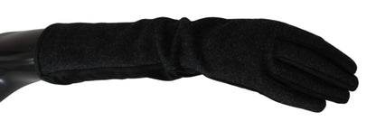 Dolce & Gabbana Elegant Mid-Length Wool Gloves in Black Dolce & Gabbana