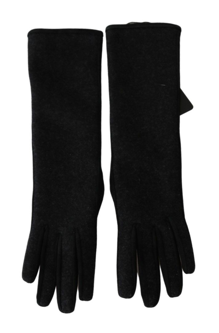 Dolce & Gabbana Elegant Mid-Length Wool Gloves in Black Dolce & Gabbana