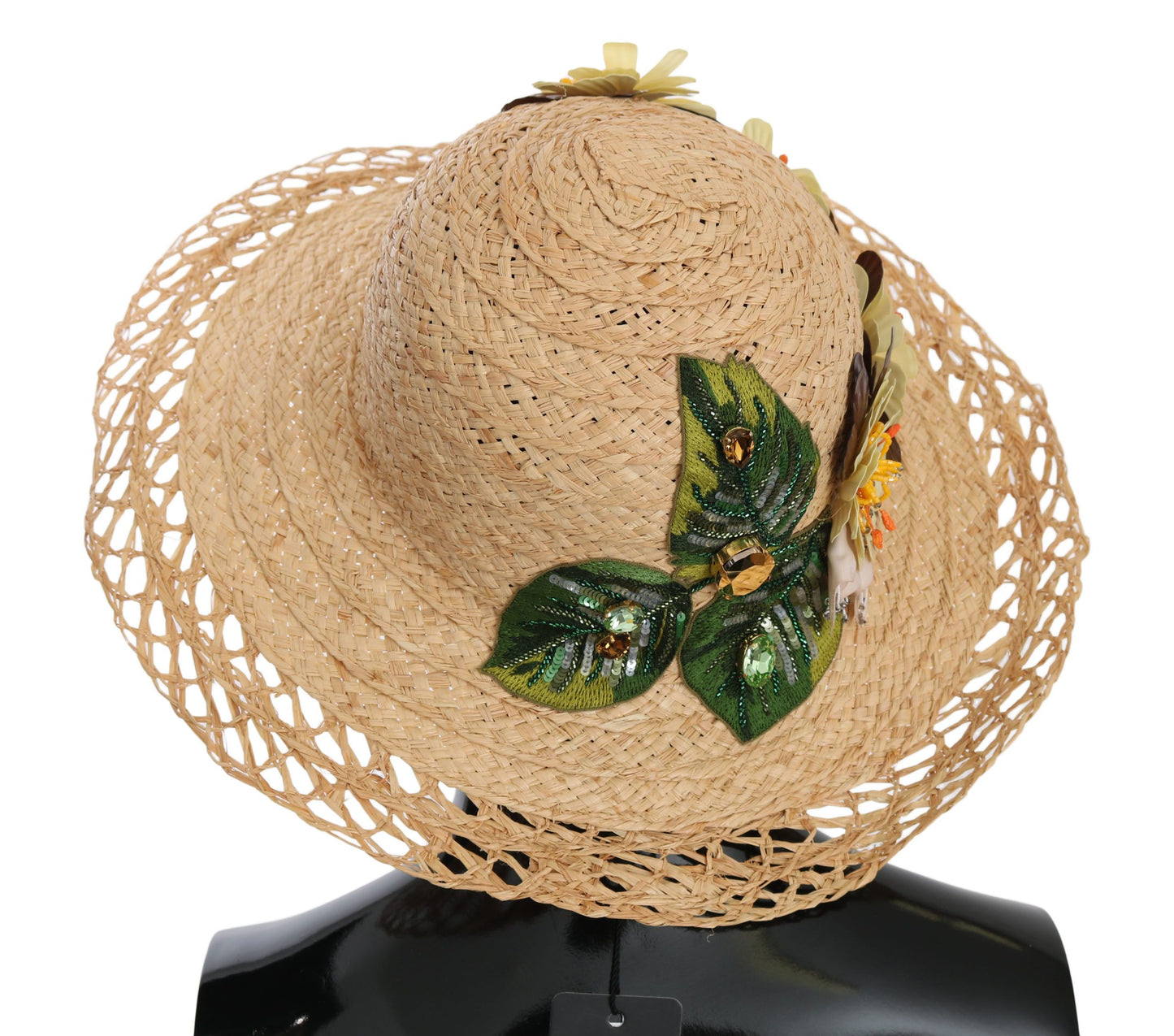 Dolce & Gabbana Elegant Beige Floral Bucket Hat Dolce & Gabbana