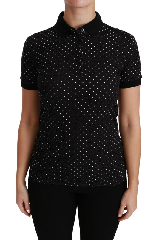 Dolce & Gabbana Elegant Black Dotted Polo Shirt Dolce & Gabbana