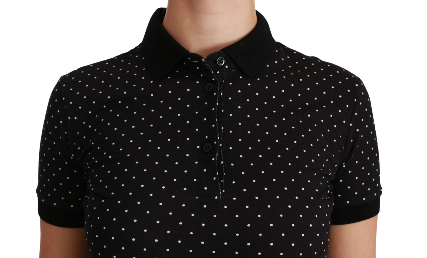 Dolce & Gabbana Elegant Black Dotted Polo Shirt Dolce & Gabbana