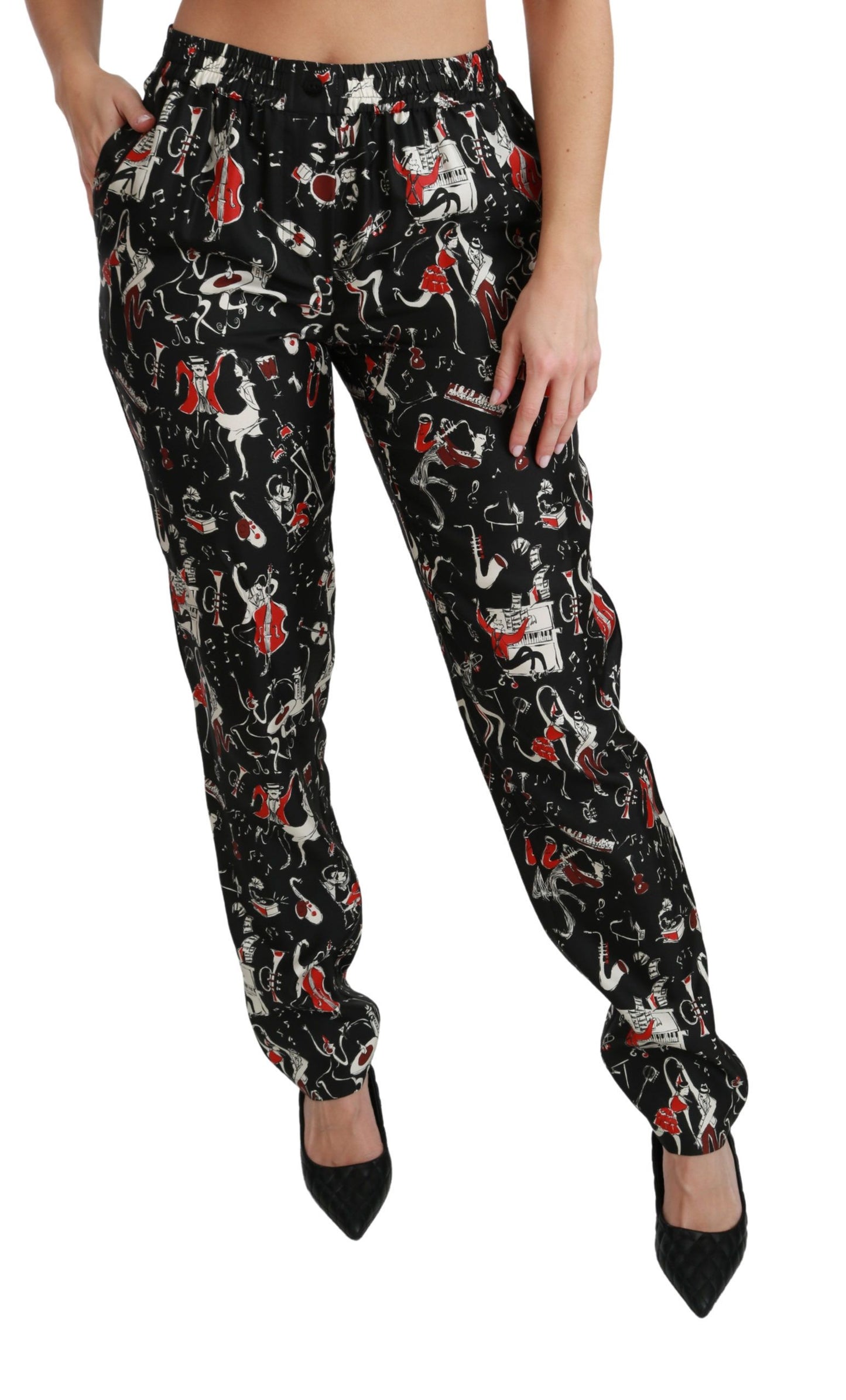 Dolce & Gabbana Sleek Silk Slim-Fit Mid-Waist Pants Dolce & Gabbana