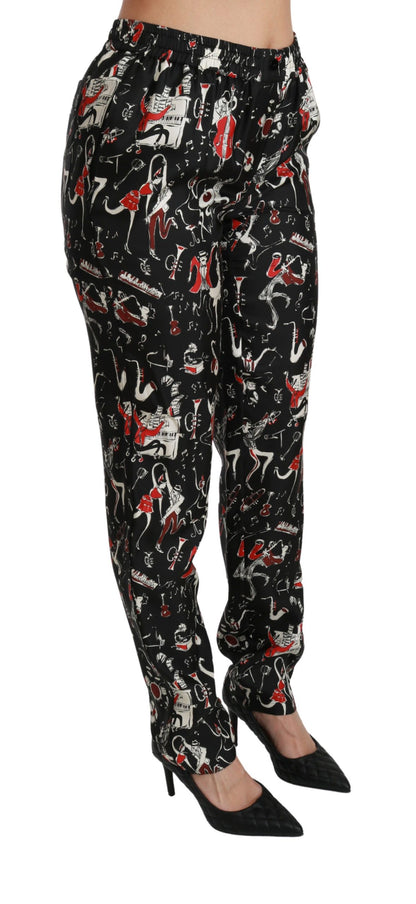 Dolce & Gabbana Sleek Silk Slim-Fit Mid-Waist Pants Dolce & Gabbana