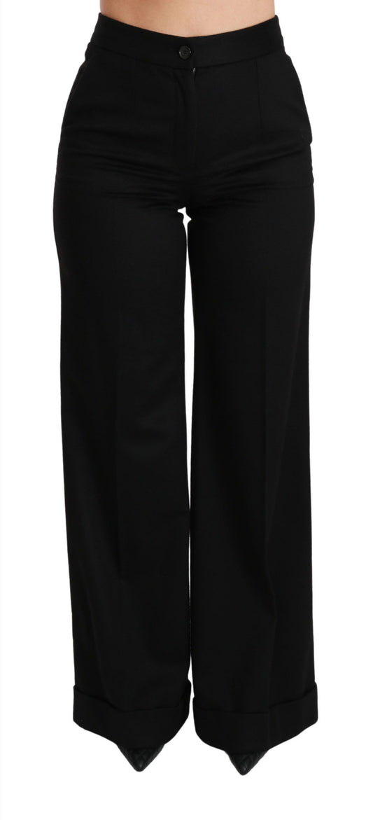 Dolce & Gabbana Elegant High Waist Flared Cashmere Pants Dolce & Gabbana