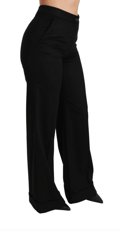 Dolce & Gabbana Elegant High Waist Flared Cashmere Pants Dolce & Gabbana