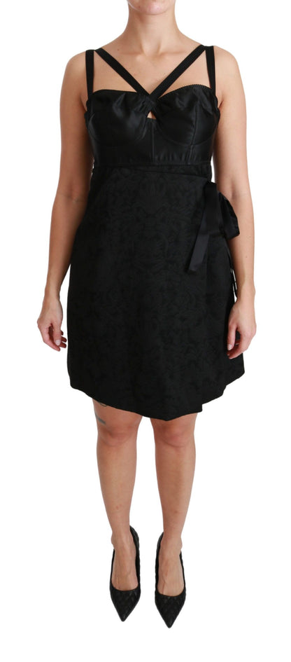 Dolce & Gabbana Elegant Black Jacquard Sheath Dress Dolce & Gabbana