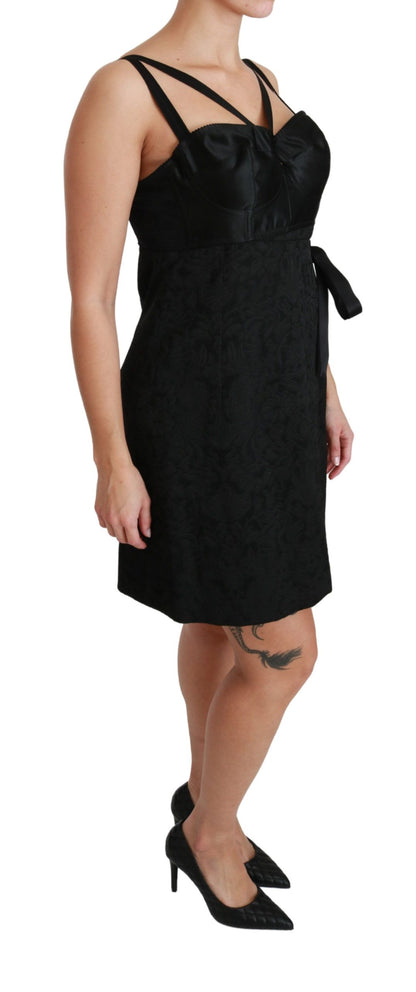 Dolce & Gabbana Elegant Black Jacquard Sheath Dress Dolce & Gabbana