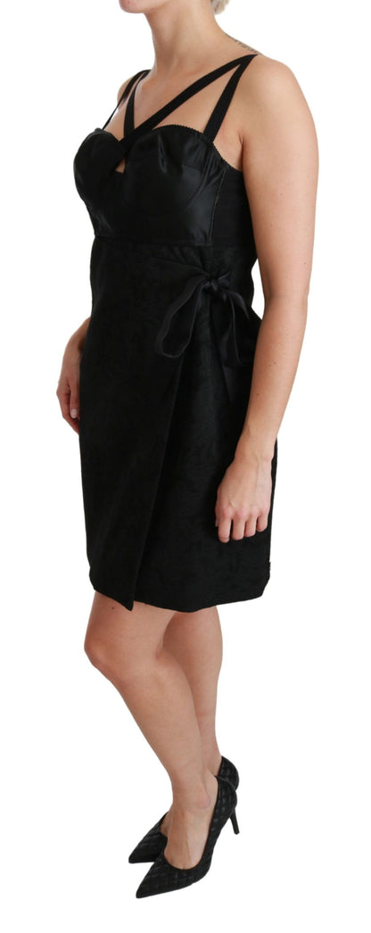 Dolce & Gabbana Elegant Black Jacquard Sheath Dress Dolce & Gabbana