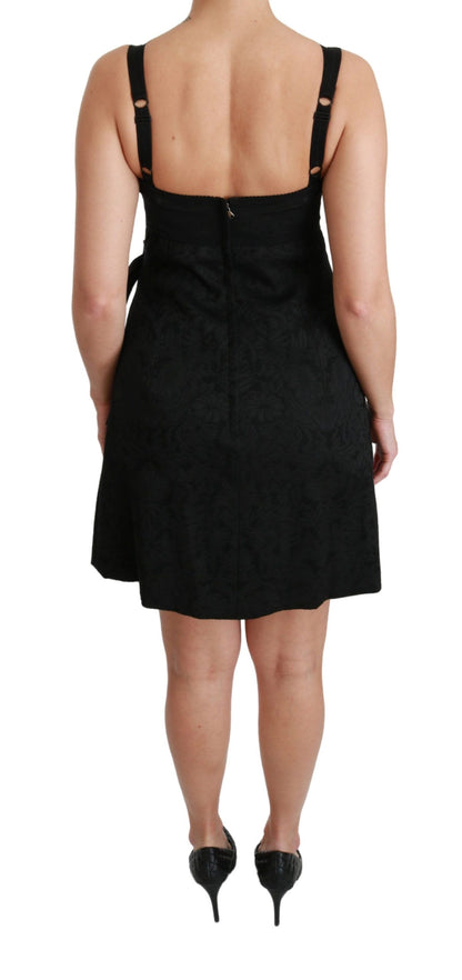 Dolce & Gabbana Elegant Black Jacquard Sheath Dress Dolce & Gabbana