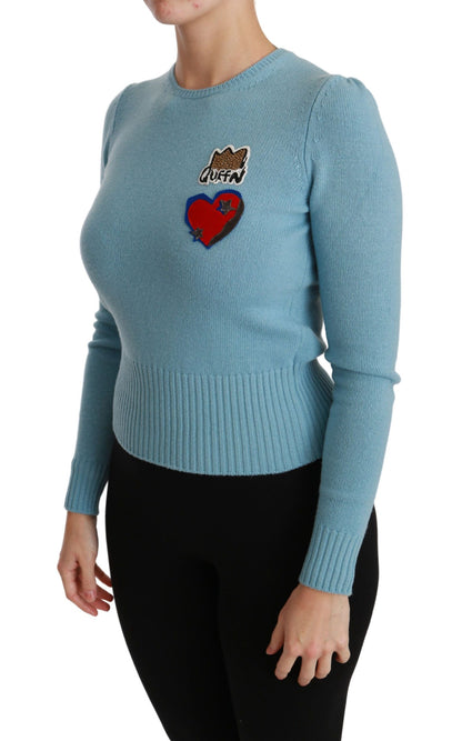 Dolce & Gabbana Queen Heart Beaded Wool Sweater Dolce & Gabbana