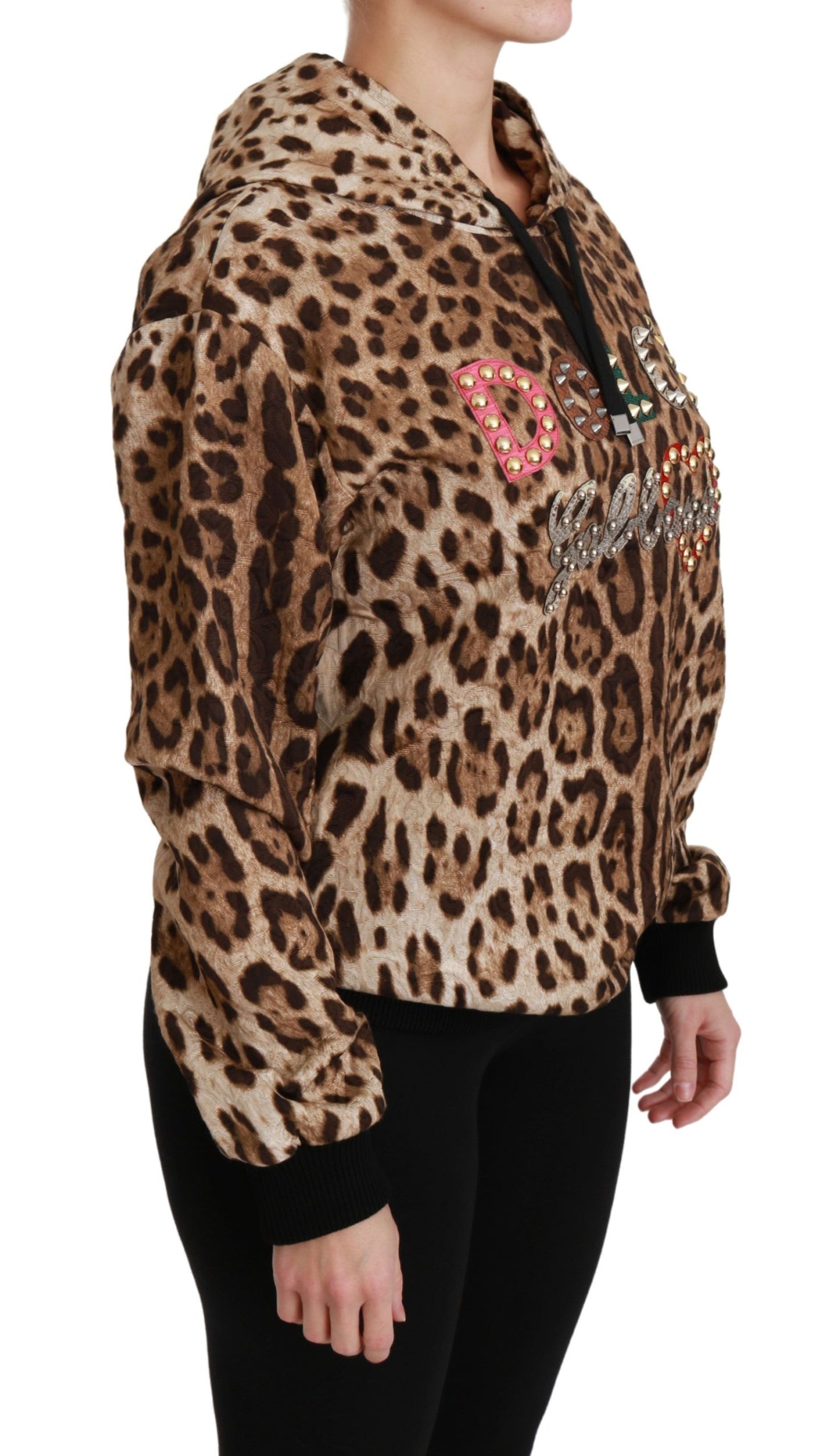 Dolce & Gabbana Elegant Leopard Print Hooded Sweater Dolce & Gabbana