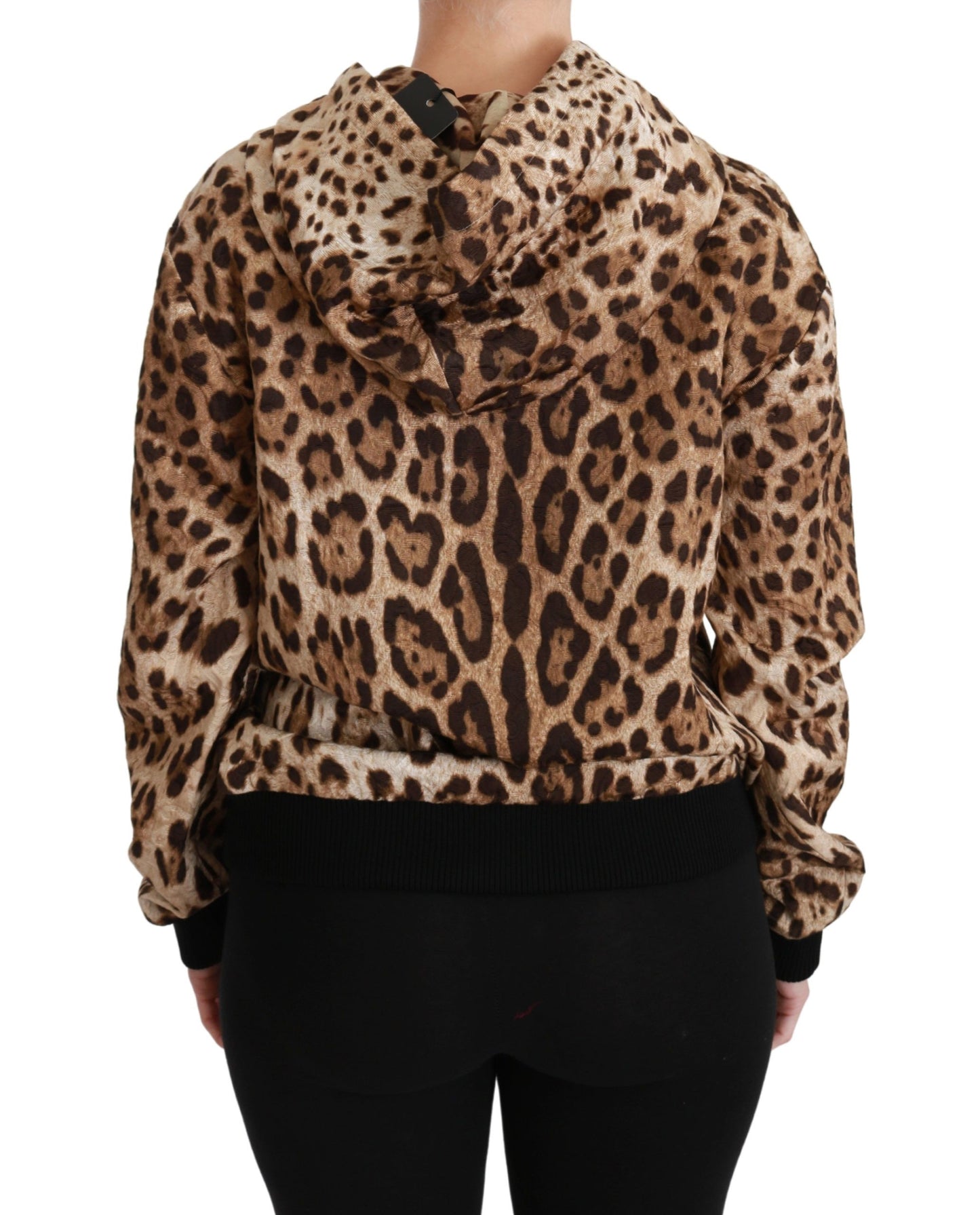 Dolce & Gabbana Elegant Leopard Print Hooded Sweater Dolce & Gabbana