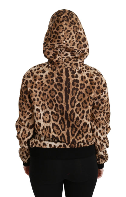 Dolce & Gabbana Elegant Leopard Print Hooded Sweater Dolce & Gabbana