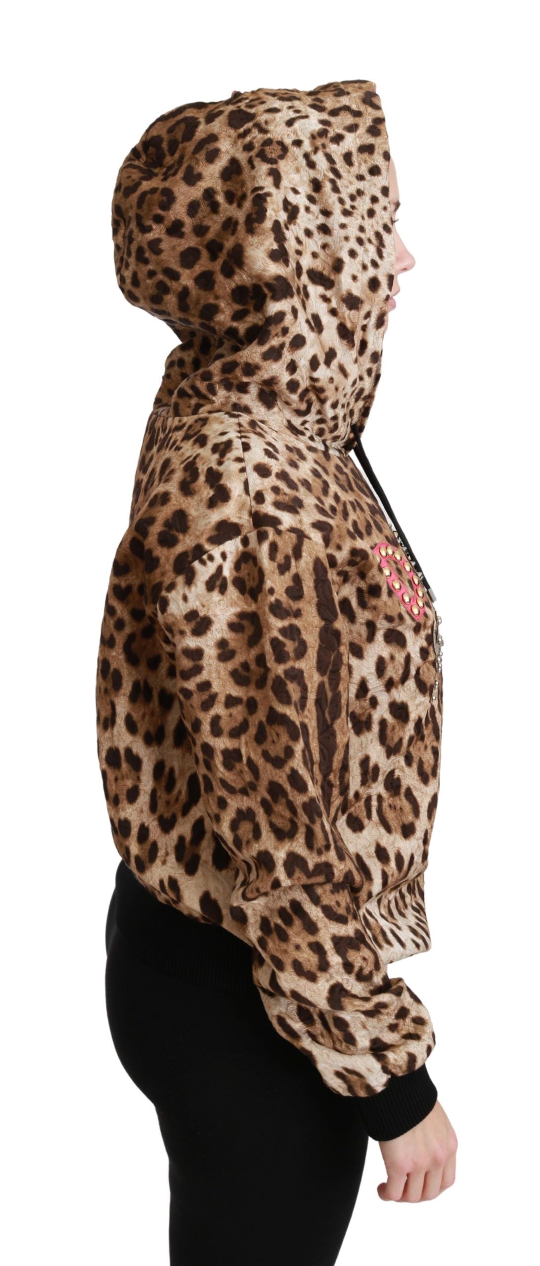 Dolce & Gabbana Elegant Leopard Print Hooded Sweater Dolce & Gabbana