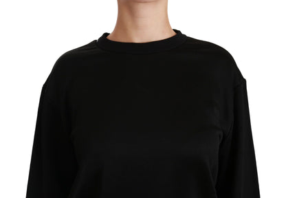 Dolce & Gabbana Elegant Black Cotton Crew Neck Pullover Sweater Dolce & Gabbana