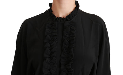 Dolce & Gabbana Elegant Black Silk Short Sleeve Blouse Dolce & Gabbana