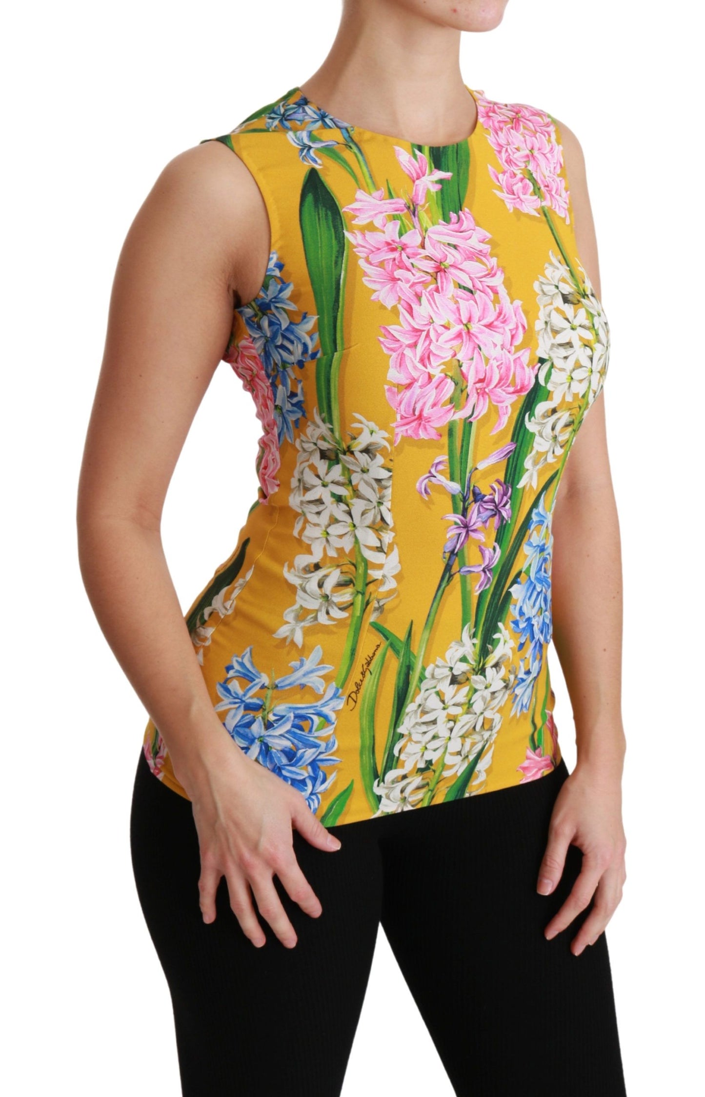 Dolce & Gabbana Sunshine Floral Crewneck Sleeveless Blouse Dolce & Gabbana