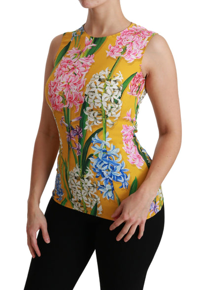 Dolce & Gabbana Sunshine Floral Crewneck Sleeveless Blouse Dolce & Gabbana