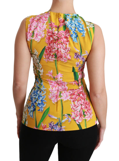 Dolce & Gabbana Sunshine Floral Crewneck Sleeveless Blouse Dolce & Gabbana