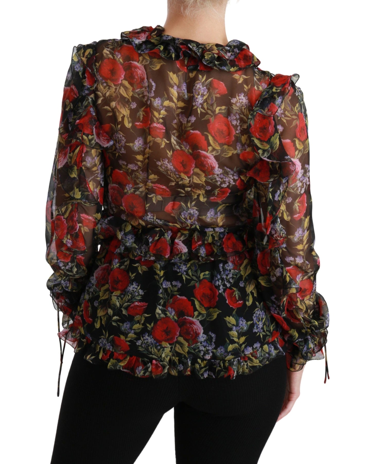 Dolce & Gabbana Elegant Floral Silk Long Sleeve Blouse Dolce & Gabbana