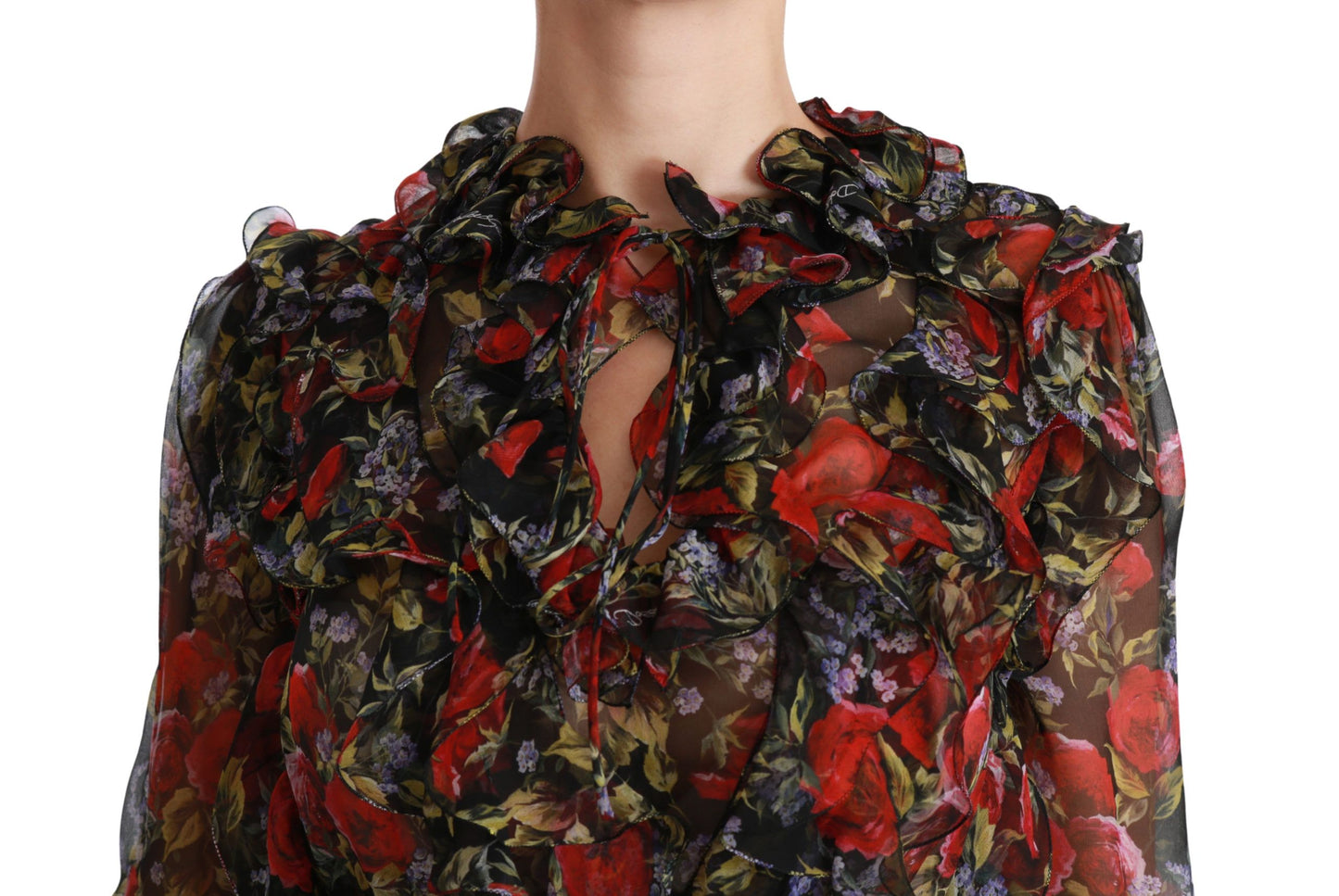 Dolce & Gabbana Elegant Floral Silk Long Sleeve Blouse Dolce & Gabbana