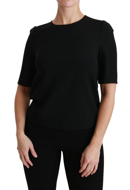 Dolce & Gabbana Elegant Black Stretch Blouse Top Dolce & Gabbana