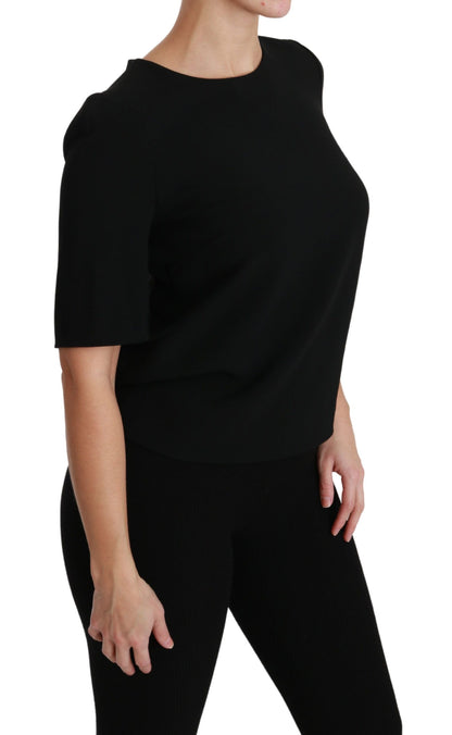 Dolce & Gabbana Elegant Black Stretch Blouse Top Dolce & Gabbana