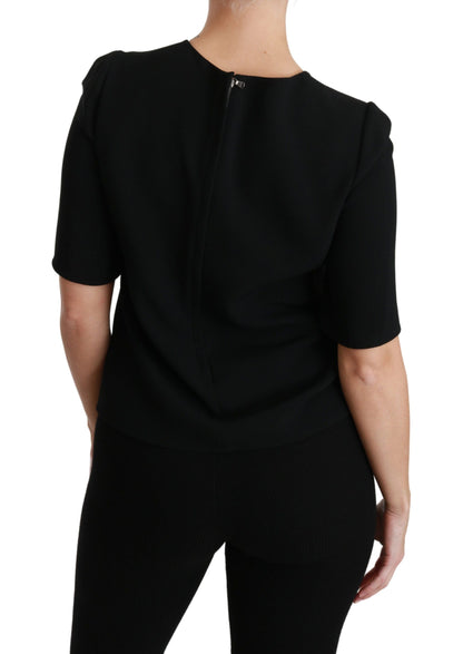 Dolce & Gabbana Elegant Black Stretch Blouse Top Dolce & Gabbana