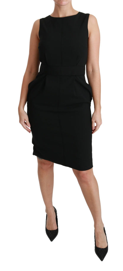 Dolce & Gabbana Elegant Knee-Length Sheath Dress in Black Dolce & Gabbana