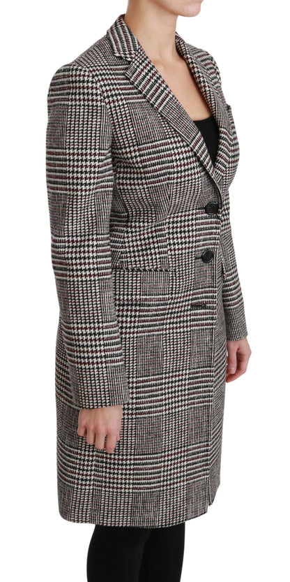 Dolce & Gabbana Elegant Multicolor Checked Knee-Length Jacket Coat Dolce & Gabbana