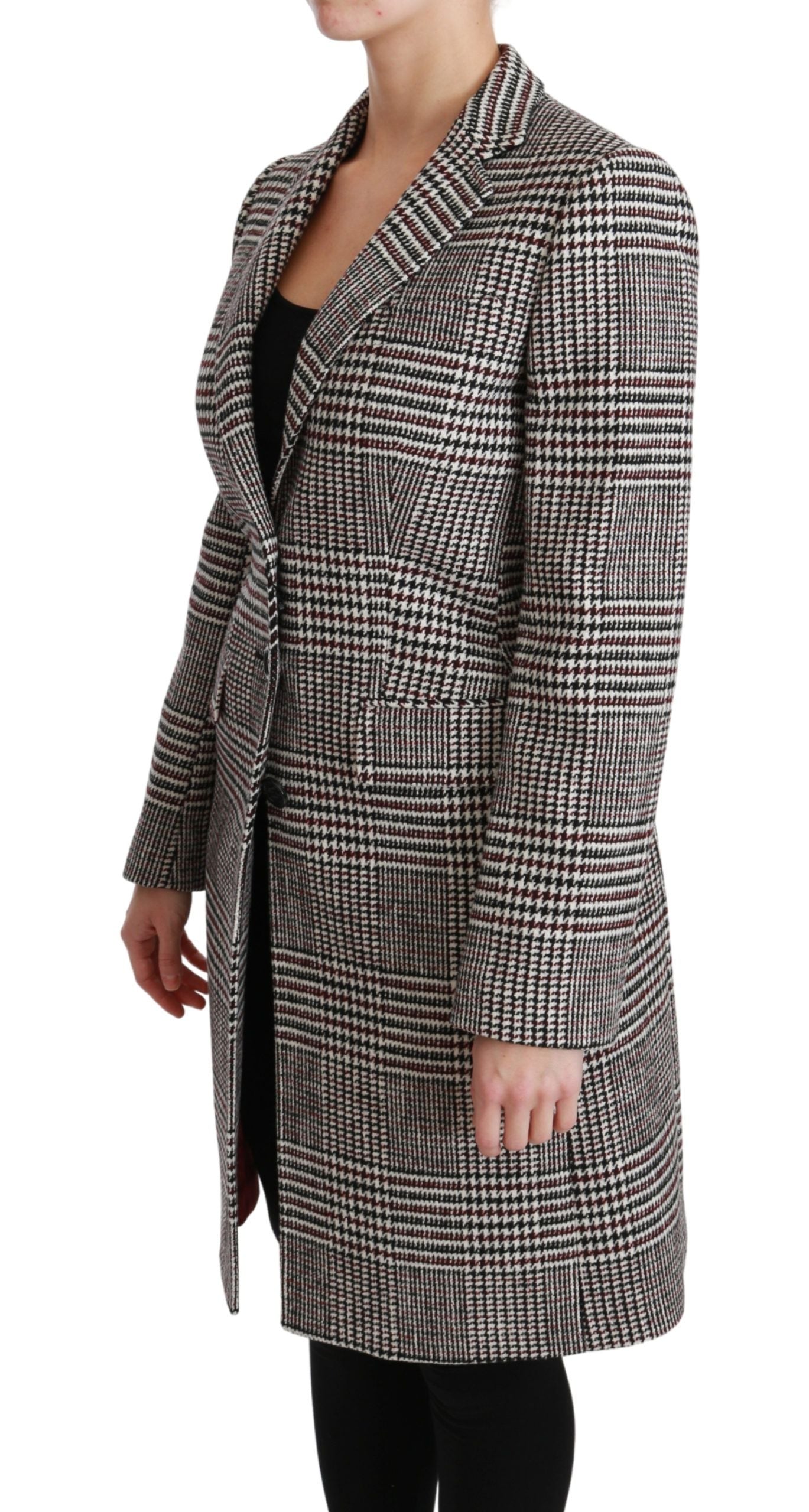 Dolce & Gabbana Elegant Multicolor Checked Knee-Length Jacket Coat Dolce & Gabbana