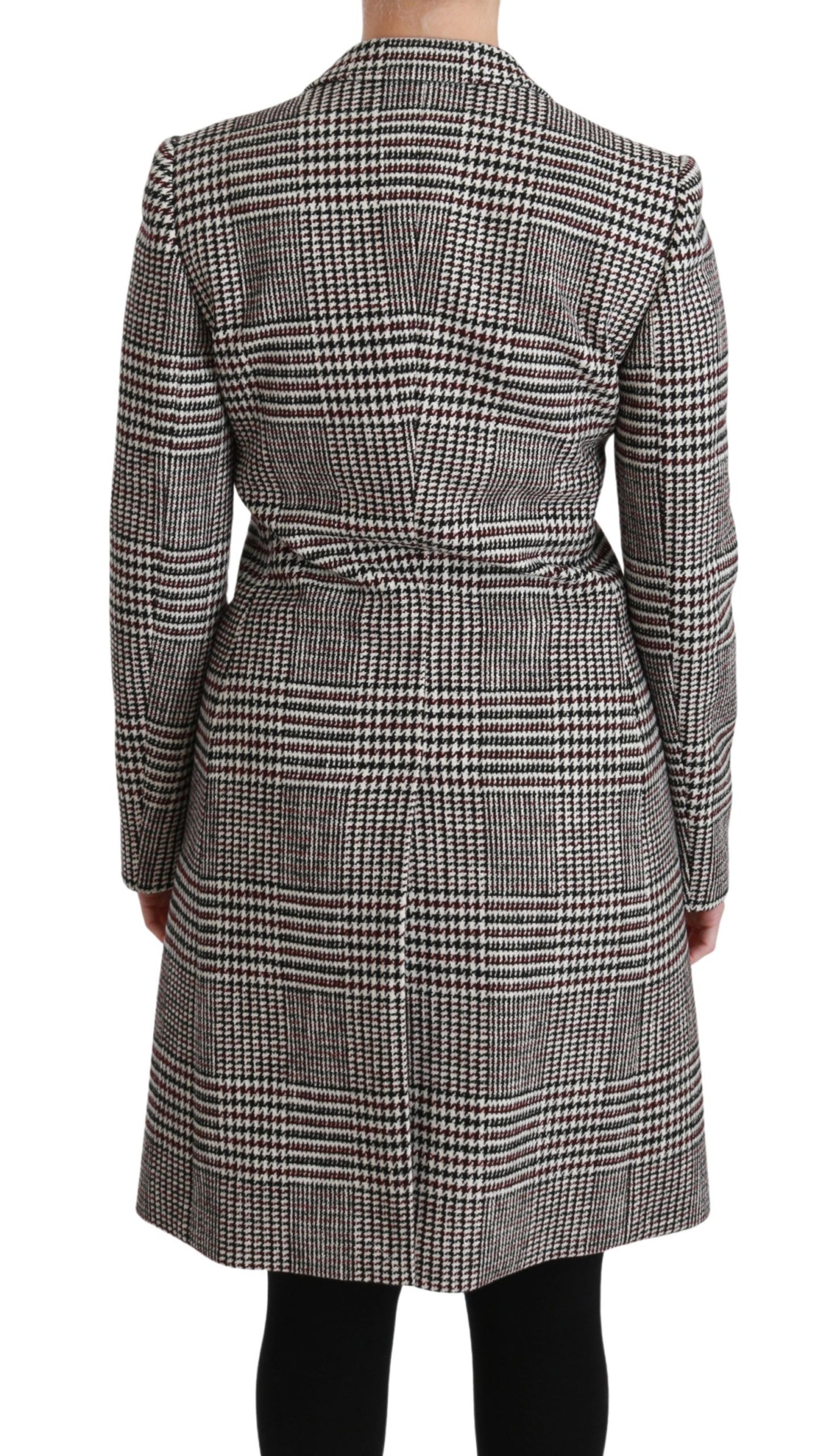 Dolce & Gabbana Elegant Multicolor Checked Knee-Length Jacket Coat Dolce & Gabbana