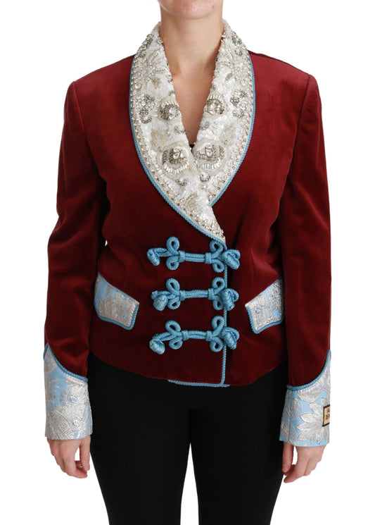 Dolce & Gabbana Opulent Red Baroque Detail Blazer Dolce & Gabbana