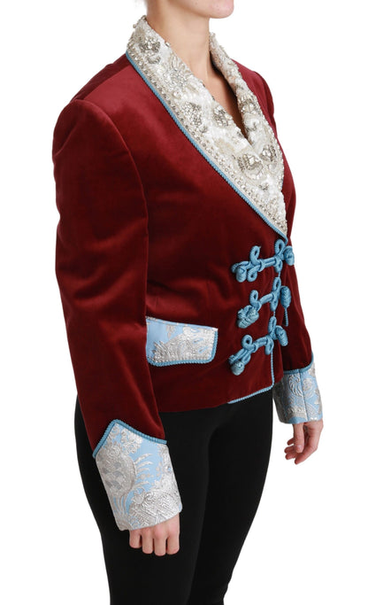 Dolce & Gabbana Opulent Red Baroque Detail Blazer Dolce & Gabbana