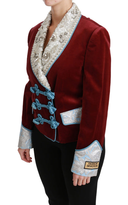 Dolce & Gabbana Opulent Red Baroque Detail Blazer Dolce & Gabbana