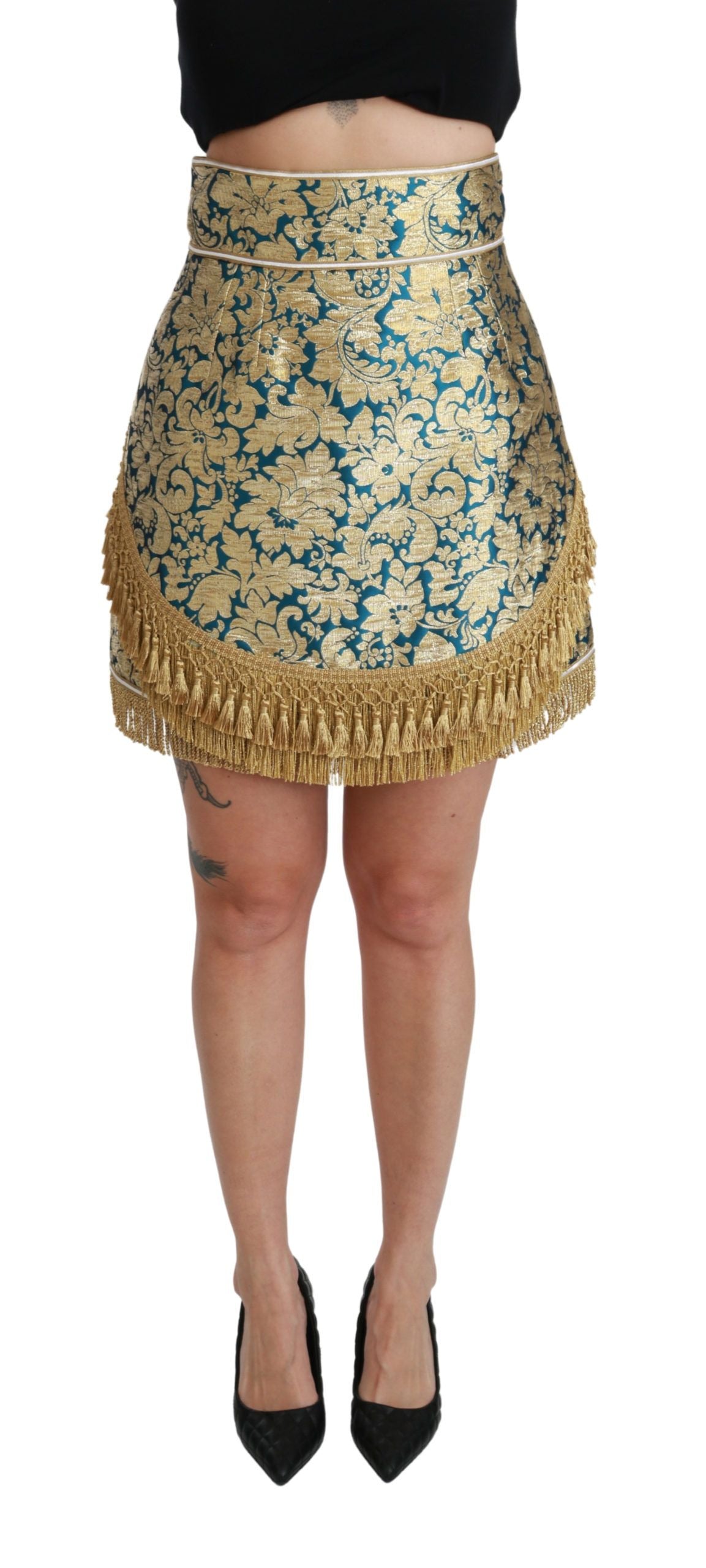 Dolce & Gabbana Elevate Your Wardrobe with Our Exquisite Gold Skirt Dolce & Gabbana