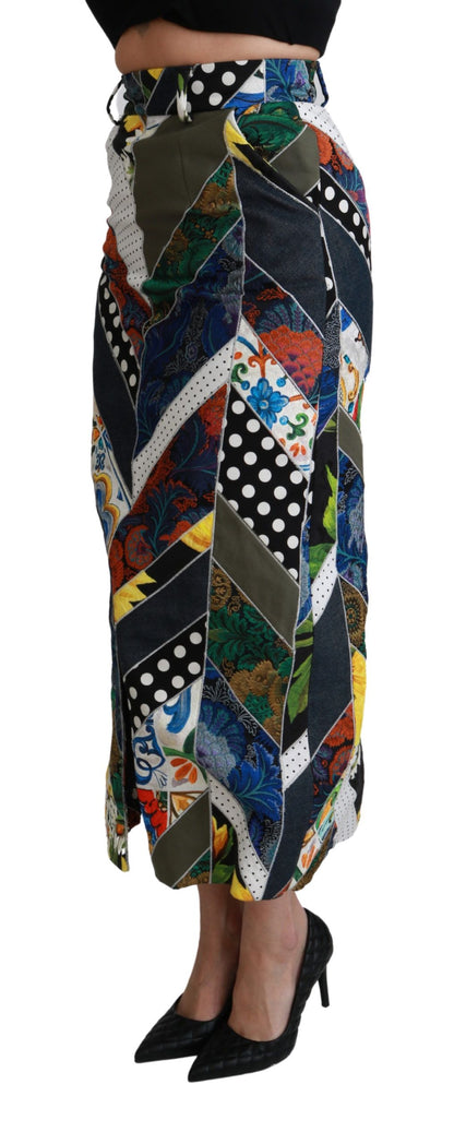 Dolce & Gabbana Elegant Geometric Print High-Waist Skirt Dolce & Gabbana