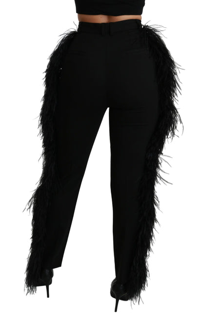 Dolce & Gabbana Elegant High Waist Wool Blend Pants Dolce & Gabbana