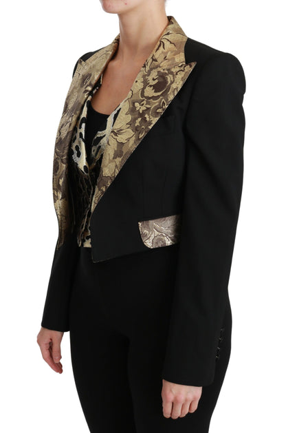 Dolce & Gabbana Opulent Black Gold Floral Jacket and Vest Ensemble Dolce & Gabbana