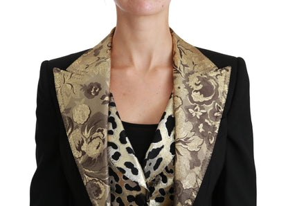 Dolce & Gabbana Opulent Black Gold Floral Jacket and Vest Ensemble Dolce & Gabbana