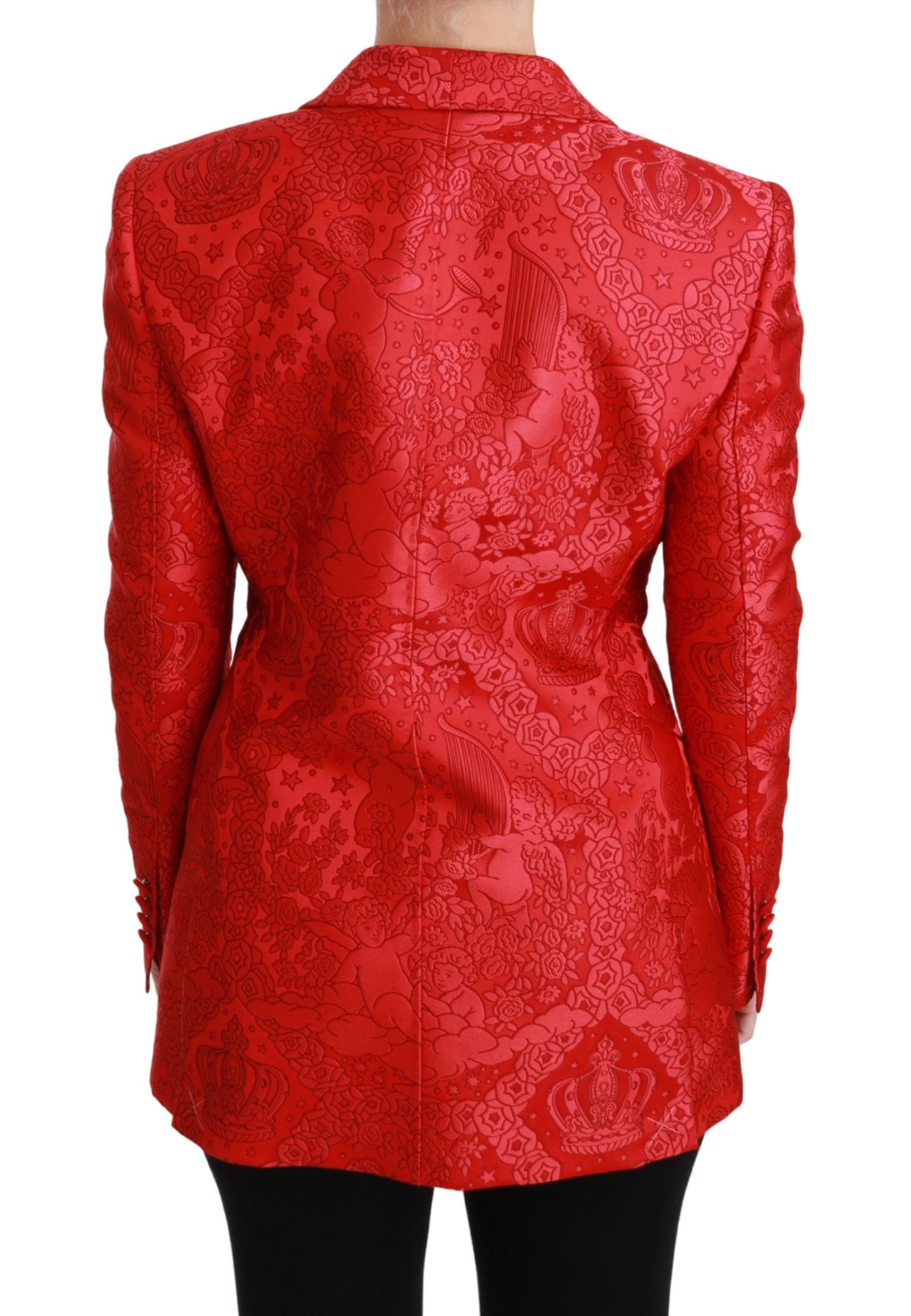 Dolce & Gabbana Red Floral Angel Pattern Blazer Dolce & Gabbana