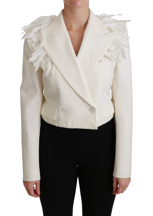 Dolce & Gabbana Elegant White Double Breasted Blazer Jacket Dolce & Gabbana