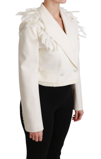 Dolce & Gabbana Elegant White Double Breasted Blazer Jacket Dolce & Gabbana