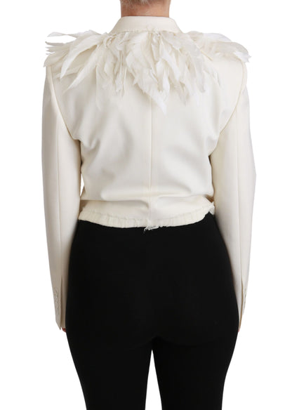 Dolce & Gabbana Elegant White Double Breasted Blazer Jacket Dolce & Gabbana