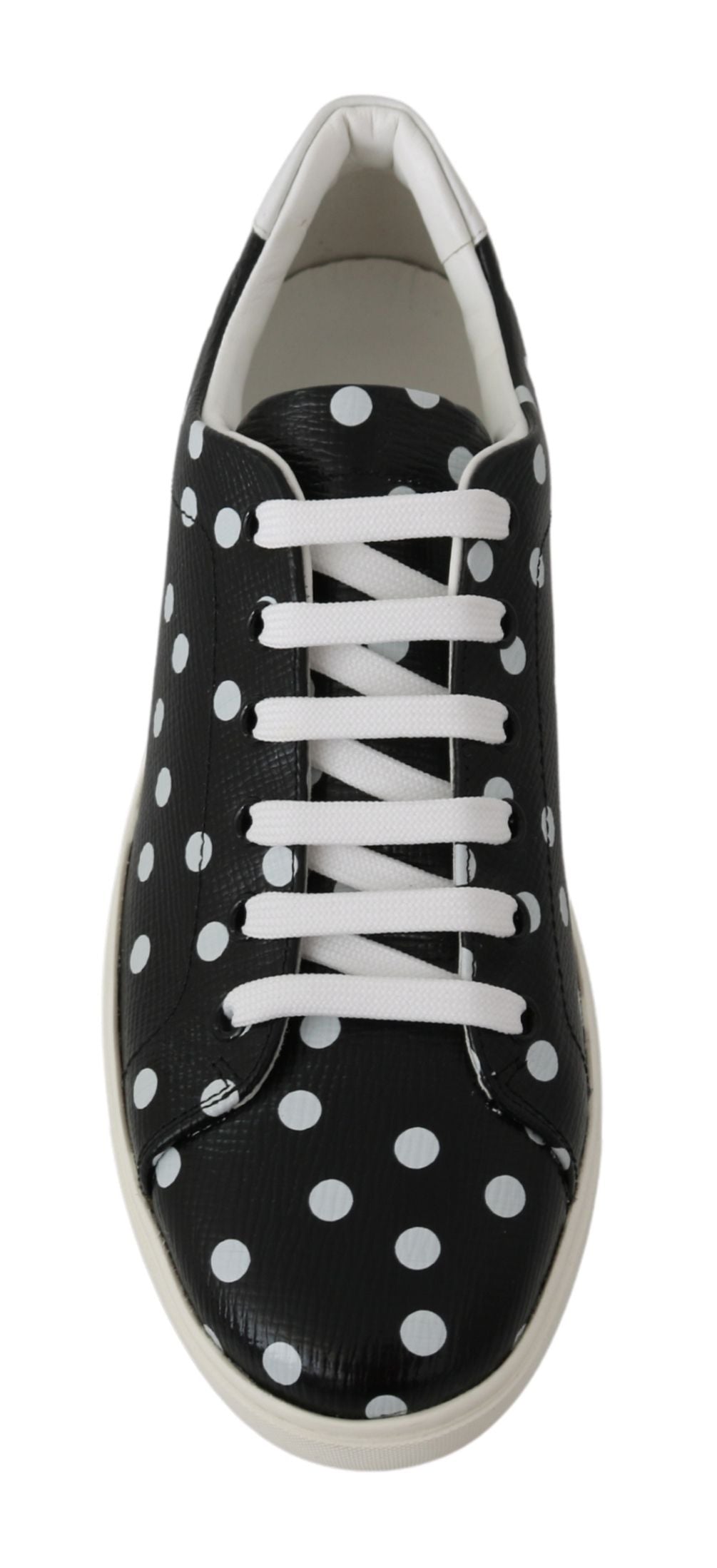 Dolce & Gabbana Black Polka Dotted Leather Sneakers Dolce & Gabbana