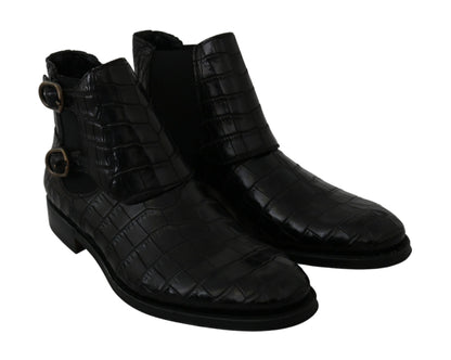 Dolce & Gabbana Elegant Derby Brogue Boots in Exotic Leather Dolce & Gabbana