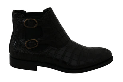 Dolce & Gabbana Elegant Derby Brogue Boots in Exotic Leather Dolce & Gabbana