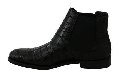 Dolce & Gabbana Elegant Derby Brogue Boots in Exotic Leather Dolce & Gabbana