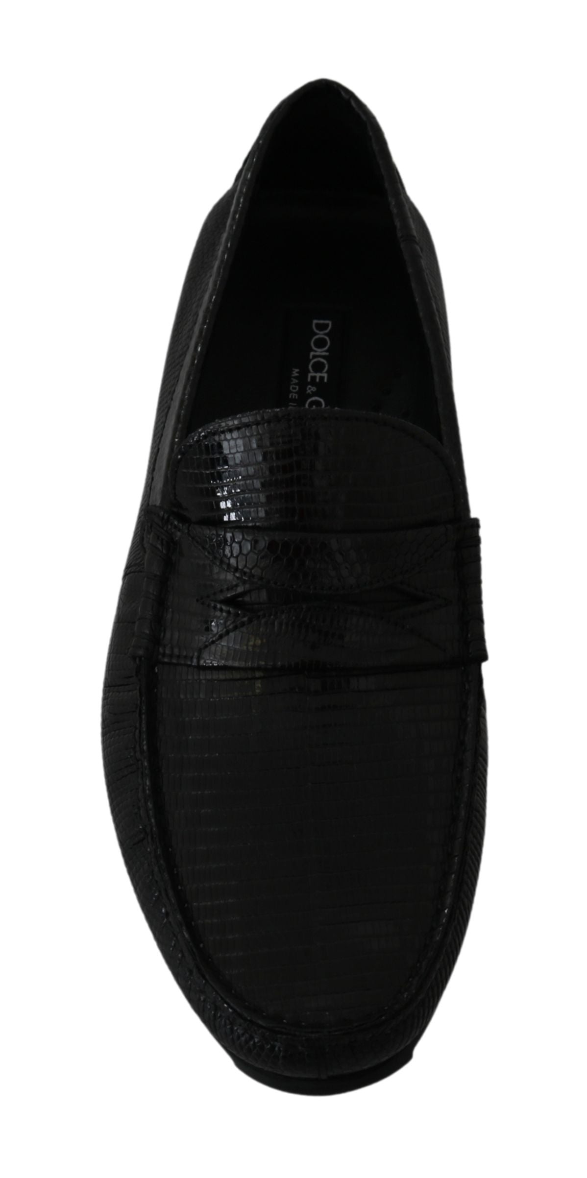 Dolce & Gabbana Exquisite Black Lizard Leather Loafers Dolce & Gabbana