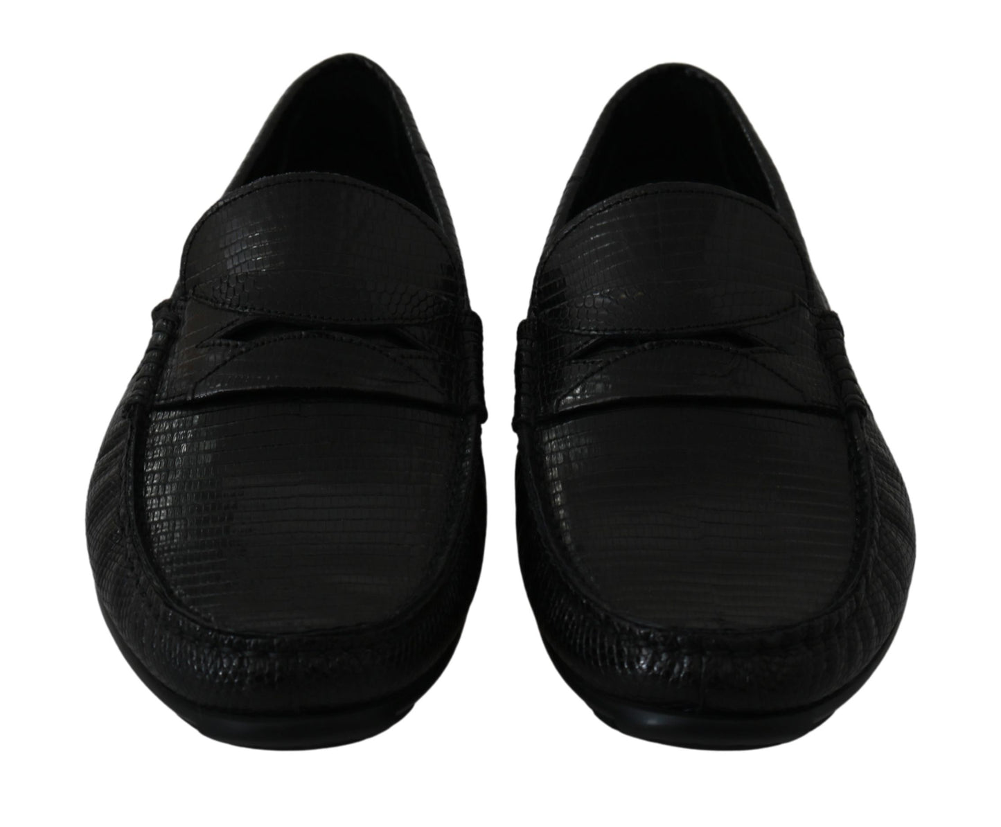 Dolce & Gabbana Exquisite Black Lizard Leather Loafers Dolce & Gabbana